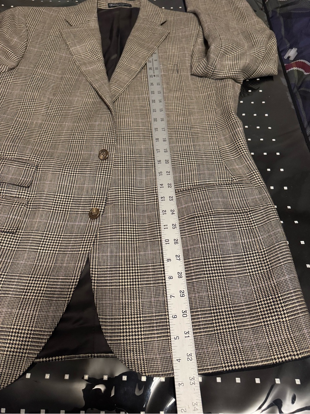 Polo by Ralph Lauren Glen Plaid Sport Coat in White/Black Wool & Flax 42L READ - Picture 12 of 16
